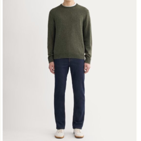 Everlane 'The Cashmere Crew' Classic Sweater in Heathered Army Green - Picture 1 of 11